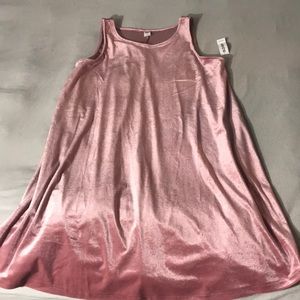 Pink velvet swing dress